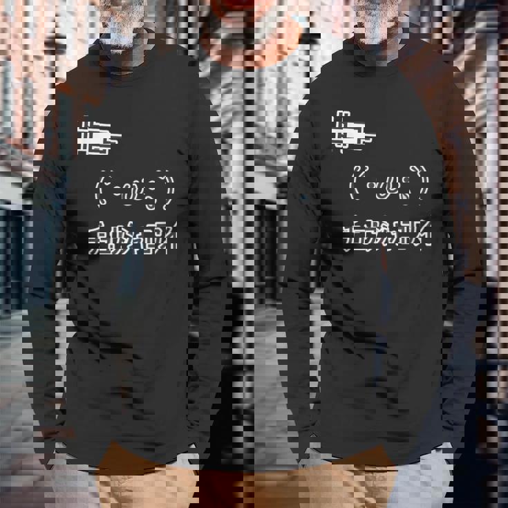 ´・W・`『チュウシャコワイ』 注射怖い 顔文字【変なtシャツ屋さん】面白 ポップ デザイン 長袖Tシャツ 高齢者への贈り物